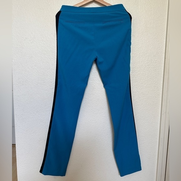 Elizabeth & James Wool Stretch Johnny Trouser Blue Black Braided Seam Slim Pants - Picture 5 of 10